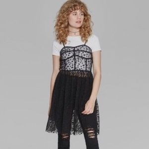 Wild Fable Mesh Star Dress - Black, Flowy XS